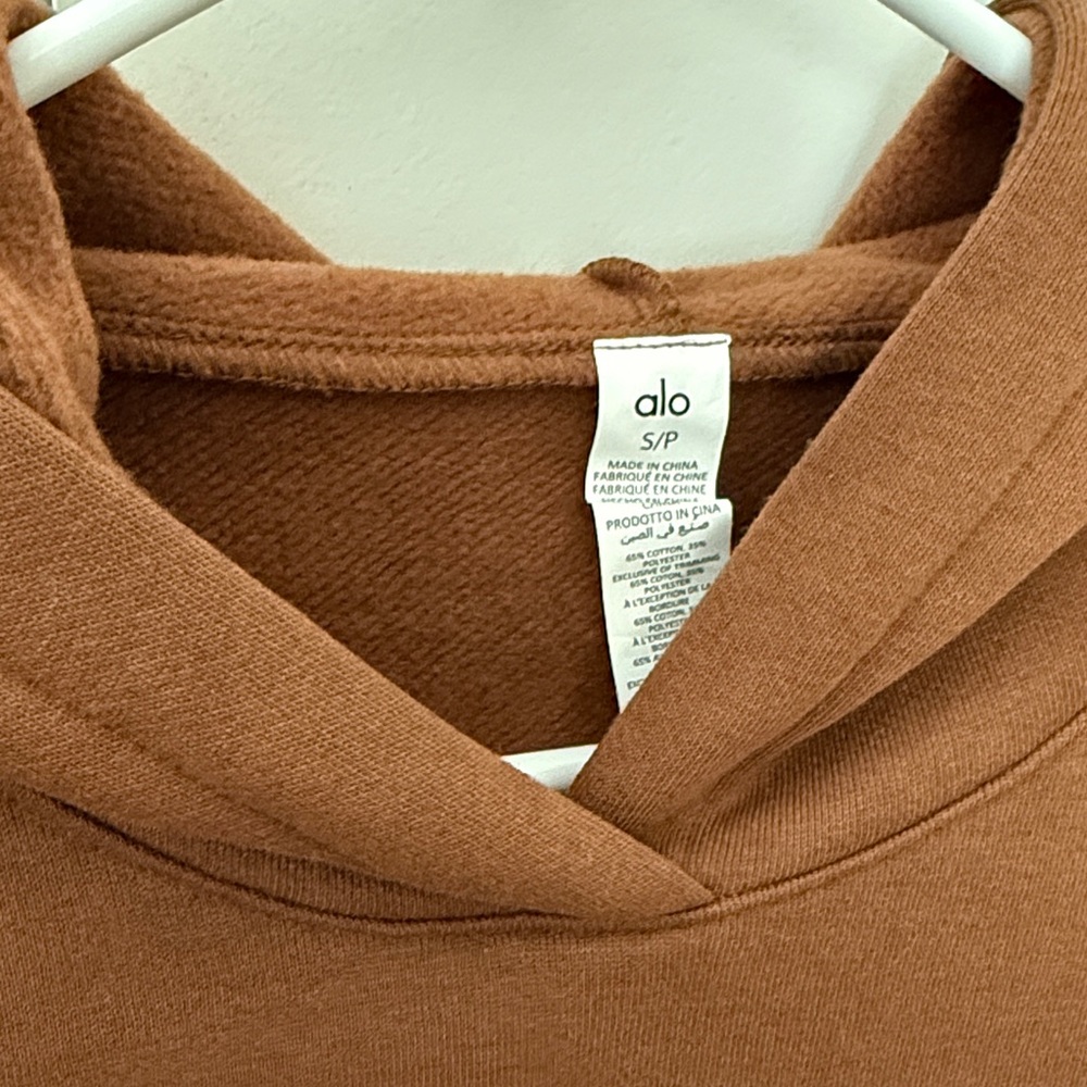 ALO | Cropped Headliner Shoulder Pad Hoodie - Picture 10 of 14